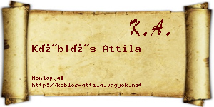 Köblös Attila névjegykártya